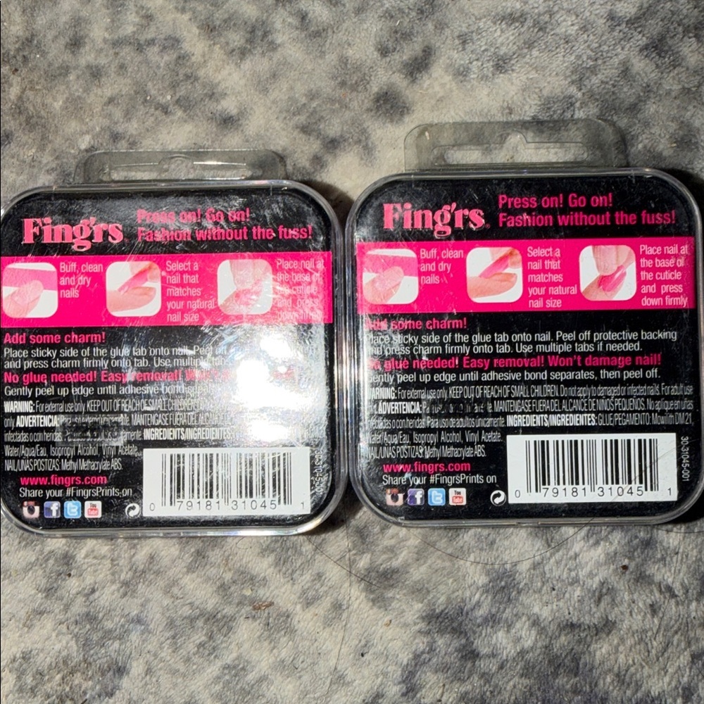 2 Sets of Brand New Fing’rs Prints Runway Ready Press On Nails - Picture 2 of 7
